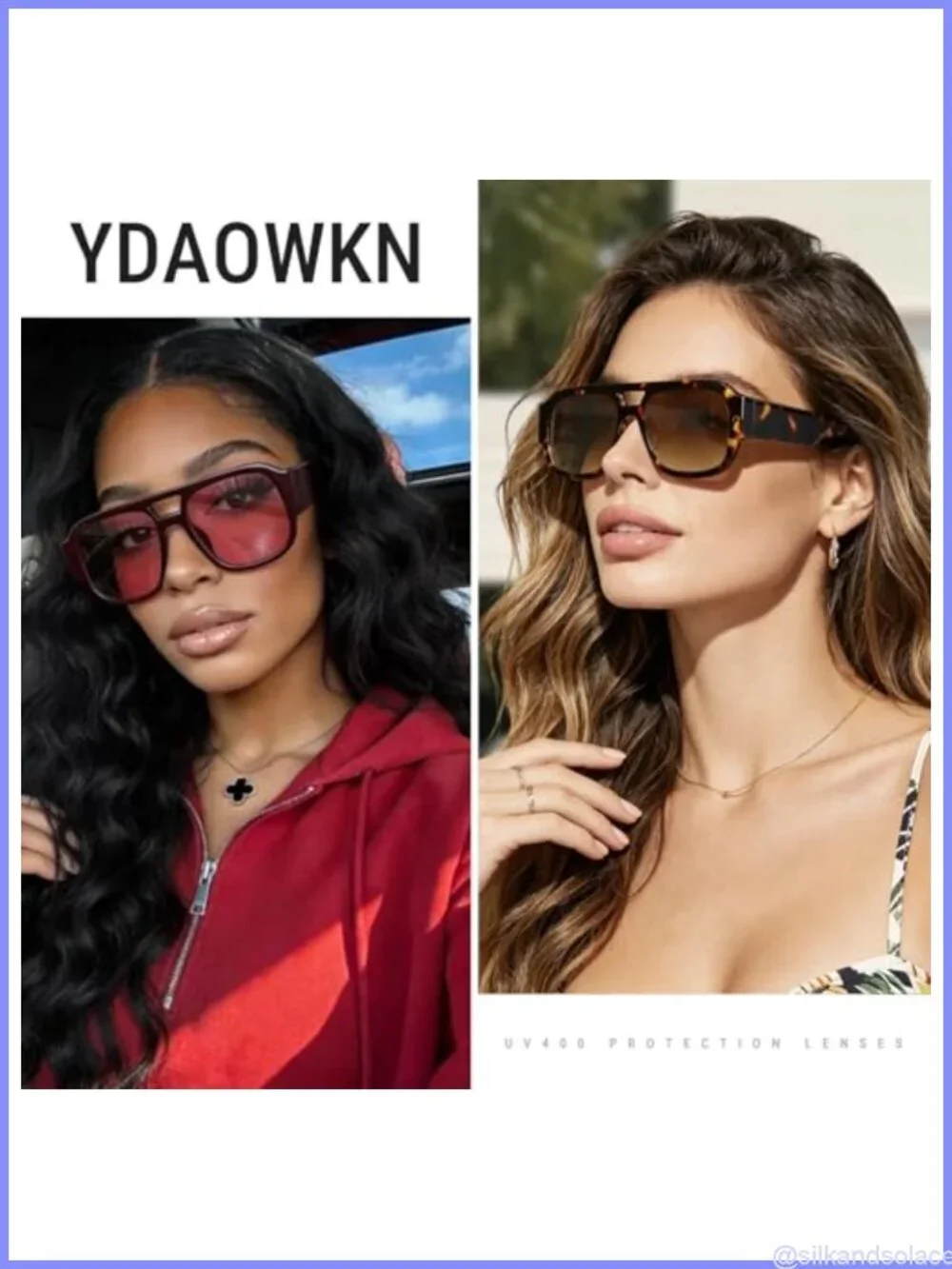 Retro Oversized Aviator Sunglasses Double Bridge UV400 Acetate